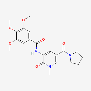 3,4,5-trimethoxy-N-(1-methyl-2-oxo-5-(pyrrolidine-1-carbonyl)-1,2-dihydropyridin-3-yl)benzamide
