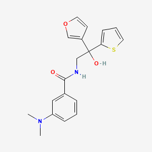 molecular formula C19H20N2O3S B2642831 3-(dimethylamino)-N-[2-(furan-3-yl)-2-hydroxy-2-(thiophen-2-yl)ethyl]benzamide CAS No. 2097900-13-3