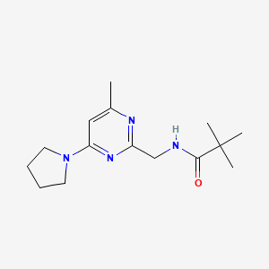 N-((4-methyl-6-(pyrrolidin-1-yl)pyrimidin-2-yl)methyl)pivalamide