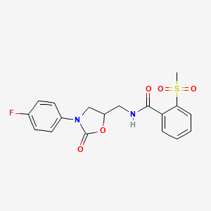 N-((3-(4-fluorophenyl)-2-oxooxazolidin-5-yl)methyl)-2-(methylsulfonyl)benzamide