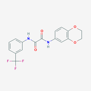 molecular formula C17H13F3N2O4 B2642864 N1-(2,3-dihydrobenzo[b][1,4]dioxin-6-yl)-N2-(3-(trifluoromethyl)phenyl)oxalamide CAS No. 941963-77-5