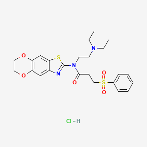 N-(2-(diethylamino)ethyl)-N-(6,7-dihydro-[1,4]dioxino[2',3':4,5]benzo[1,2-d]thiazol-2-yl)-3-(phenylsulfonyl)propanamide hydrochloride