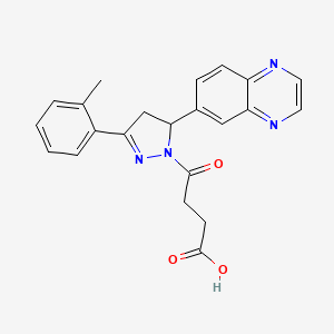 molecular formula C22H20N4O3 B2642870 4-oxo-4-(5-(quinoxalin-6-yl)-3-(o-tolyl)-4,5-dihydro-1H-pyrazol-1-yl)butanoic acid CAS No. 1010918-40-7