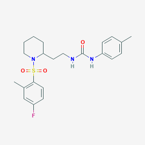1-(2-(1-((4-Fluoro-2-methylphenyl)sulfonyl)piperidin-2-yl)ethyl)-3-(p-tolyl)urea
