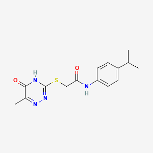 molecular formula C15H18N4O2S B2642877 N-(4-isopropylphenyl)-2-((6-methyl-5-oxo-4,5-dihydro-1,2,4-triazin-3-yl)thio)acetamide CAS No. 905783-98-4