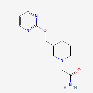 molecular formula C12H18N4O2 B2642891 2-[3-(Pyrimidin-2-yloxymethyl)piperidin-1-yl]acetamide CAS No. 2380033-01-0