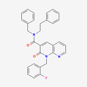 molecular formula C31H26FN3O2 B2642896 N-benzyl-1-(2-fluorobenzyl)-2-oxo-N-phenethyl-1,2-dihydro-1,8-naphthyridine-3-carboxamide CAS No. 923680-96-0