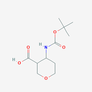 molecular formula C11H19NO5 B2642901 4-{[(叔丁氧基)羰基]氨基}氧烷-3-羧酸 CAS No. 1785059-06-4