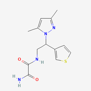 molecular formula C13H16N4O2S B2642904 N1-(2-(3,5-dimethyl-1H-pyrazol-1-yl)-2-(thiophen-3-yl)ethyl)oxalamide CAS No. 2034546-87-5