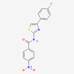 molecular formula C16H10FN3O3S B2642906 N-[4-(4-氟苯基)-1,3-噻唑-2-基]-4-硝基苯甲酰胺 CAS No. 313528-85-7