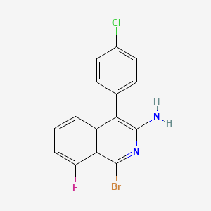 1-Bromo-4-(4-chlorophenyl)-8-fluoro-3-isoquinolinylamine