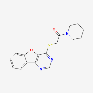 2-(Benzofuro[3,2-d]pyrimidin-4-ylthio)-1-(piperidin-1-yl)ethanone