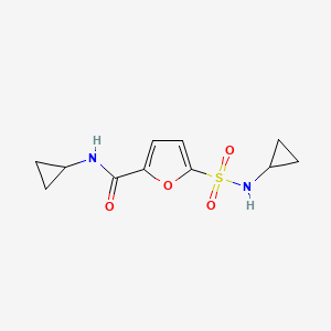 molecular formula C11H14N2O4S B2642917 N-环丙基-5-(N-环丙基磺酰基)呋喃-2-甲酰胺 CAS No. 1172071-18-9