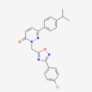 molecular formula C22H19ClN4O2 B2642921 2-((3-(4-氯苯基)-1,2,4-恶二唑-5-基)甲基)-6-(4-异丙苯基)吡啶嗪-3(2H)-酮 CAS No. 1251683-60-9