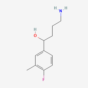 molecular formula C11H16FNO B2642934 4-Amino-1-(4-fluoro-3-methylphenyl)-1-butanol CAS No. 1082242-09-8