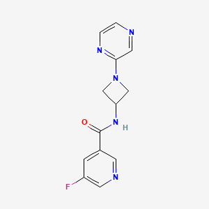 molecular formula C13H12FN5O B2642935 5-Fluoro-N-(1-pyrazin-2-ylazetidin-3-yl)pyridine-3-carboxamide CAS No. 2415599-05-0