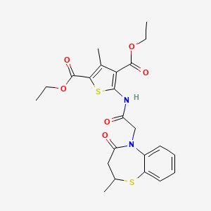 diethyl 3-methyl-5-{[(2-methyl-4-oxo-3,4-dihydro-1,5-benzothiazepin-5(2H)-yl)acetyl]amino}thiophene-2,4-dicarboxylate