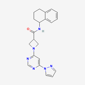 1-(6-(1H-pyrazol-1-yl)pyrimidin-4-yl)-N-(1,2,3,4-tetrahydronaphthalen-1-yl)azetidine-3-carboxamide