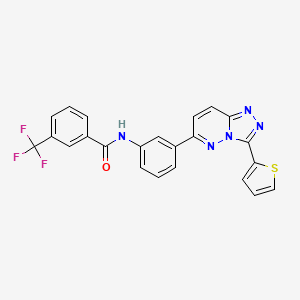 N-(3-(3-(thiophen-2-yl)-[1,2,4]triazolo[4,3-b]pyridazin-6-yl)phenyl)-3-(trifluoromethyl)benzamide