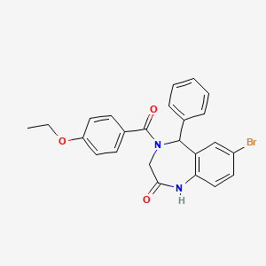 molecular formula C24H21BrN2O3 B2642950 7-bromo-4-(4-ethoxybenzoyl)-5-phenyl-3,5-dihydro-1H-1,4-benzodiazepin-2-one CAS No. 533876-49-2