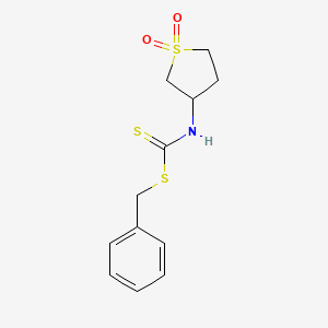 molecular formula C12H15NO2S3 B2642951 benzyl N-(1,1-dioxothiolan-3-yl)carbamodithioate CAS No. 302902-44-9