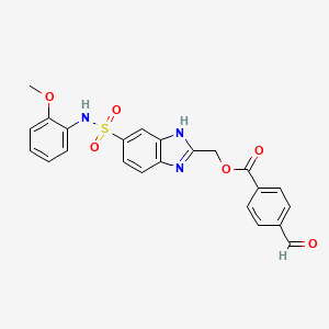[6-[(2-methoxyphenyl)sulfamoyl]-1H-benzimidazol-2-yl]methyl 4-formylbenzoate