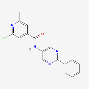 molecular formula C17H13ClN4O B2642954 2-chloro-6-methyl-N-(2-phenylpyrimidin-5-yl)pyridine-4-carboxamide CAS No. 1808865-50-0
