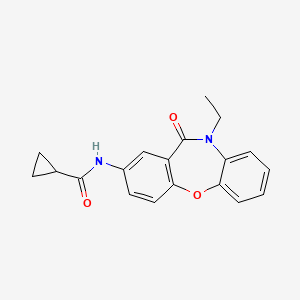 molecular formula C19H18N2O3 B2642964 N-(10-ethyl-11-oxo-10,11-dihydrodibenzo[b,f][1,4]oxazepin-2-yl)cyclopropanecarboxamide CAS No. 922029-38-7