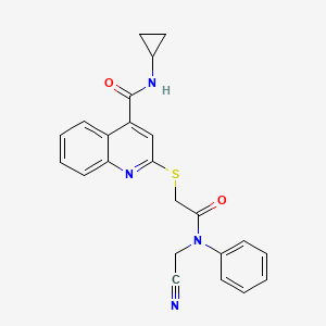 2-[2-[N-(cyanomethyl)anilino]-2-oxoethyl]sulfanyl-N-cyclopropylquinoline-4-carboxamide
