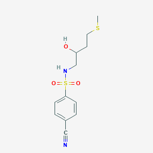 molecular formula C12H16N2O3S2 B2642966 4-氰基-N-(2-羟基-4-甲硫基丁基)苯磺酰胺 CAS No. 2320467-03-4