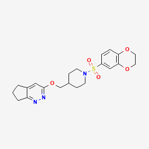 4-({5H,6H,7H-cyclopenta[c]pyridazin-3-yloxy}methyl)-1-(2,3-dihydro-1,4-benzodioxine-6-sulfonyl)piperidine