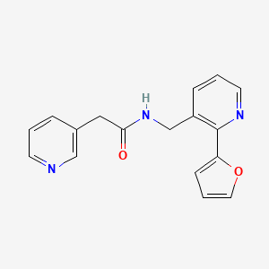 molecular formula C17H15N3O2 B2642978 N-((2-(furan-2-yl)pyridin-3-yl)methyl)-2-(pyridin-3-yl)acetamide CAS No. 2034565-75-6