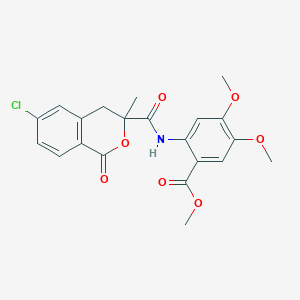 molecular formula C21H20ClNO7 B264298 methyl 2-{[(6-chloro-3-methyl-1-oxo-3,4-dihydro-1H-isochromen-3-yl)carbonyl]amino}-4,5-dimethoxybenzoate 