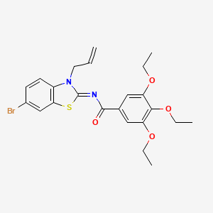 molecular formula C23H25BrN2O4S B2642993 (Z)-N-(3-allyl-6-bromobenzo[d]thiazol-2(3H)-ylidene)-3,4,5-triethoxybenzamide CAS No. 865175-28-6