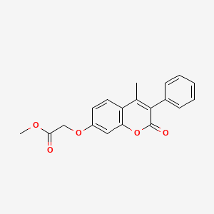 molecular formula C19H16O5 B2643002 Methyl 2-(4-methyl-2-oxo-3-phenylchromen-7-yl)oxyacetate CAS No. 869080-22-8