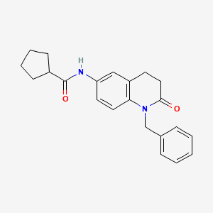 molecular formula C22H24N2O2 B2643006 N-(1-benzyl-2-oxo-1,2,3,4-tetrahydroquinolin-6-yl)cyclopentanecarboxamide CAS No. 951505-58-1