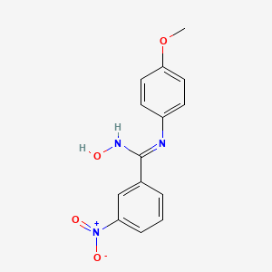 molecular formula C14H13N3O4 B2643010 (Z)-N'-羟基-N-(4-甲氧苯基)-3-硝基苯-1-甲酰亚胺 CAS No. 299202-70-3