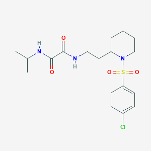 molecular formula C18H26ClN3O4S B2643012 N1-(2-(1-((4-chlorophenyl)sulfonyl)piperidin-2-yl)ethyl)-N2-isopropyloxalamide CAS No. 898426-10-3