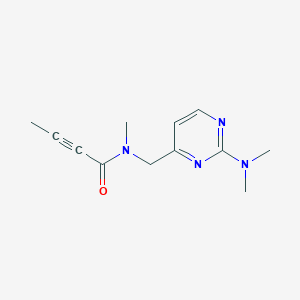 molecular formula C12H16N4O B2643014 N-[[2-(Dimethylamino)pyrimidin-4-yl]methyl]-N-methylbut-2-ynamide CAS No. 2411290-95-2