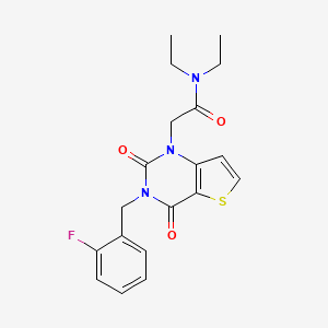 molecular formula C19H20FN3O3S B2643022 N,N-二乙基-2-[3-(2-氟苄基)-2,4-二氧代-3,4-二氢噻吩并[3,2-d]嘧啶-1(2H)-基]乙酰胺 CAS No. 1252888-07-5