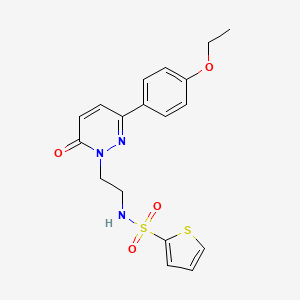 molecular formula C18H19N3O4S2 B2643028 N-(2-(3-(4-ethoxyphenyl)-6-oxopyridazin-1(6H)-yl)ethyl)thiophene-2-sulfonamide CAS No. 921833-34-3