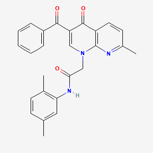 2-(3-benzoyl-7-methyl-4-oxo-1,8-naphthyridin-1(4H)-yl)-N-(2,5-dimethylphenyl)acetamide