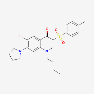 molecular formula C24H27FN2O3S B2643035 1-丁基-6-氟-7-(吡咯烷-1-基)-3-甲苯磺酰基喹啉-4(1H)-酮 CAS No. 892763-61-0