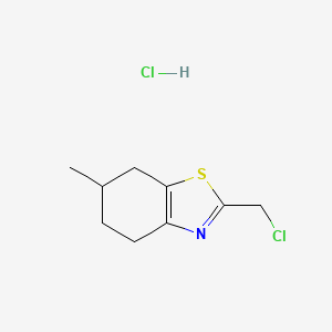 molecular formula C9H13Cl2NS B2643039 2-(Chloromethyl)-6-methyl-4,5,6,7-tetrahydrobenzo[d]thiazole hydrochloride CAS No. 2219407-56-2