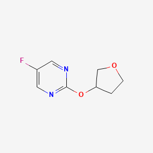 molecular formula C8H9FN2O2 B2643042 5-Fluoro-2-(oxolan-3-yloxy)pyrimidine CAS No. 2196214-08-9