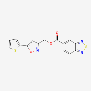 molecular formula C15H9N3O3S2 B2643047 (5-(Thiophen-2-yl)isoxazol-3-yl)methyl benzo[c][1,2,5]thiadiazole-5-carboxylate CAS No. 1211330-25-4