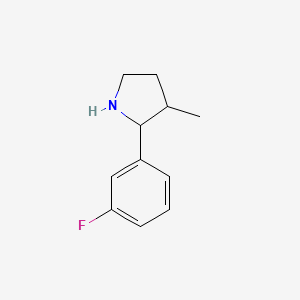 molecular formula C11H14FN B2643052 2-(3-Fluorophenyl)-3-methylpyrrolidine CAS No. 525538-70-9