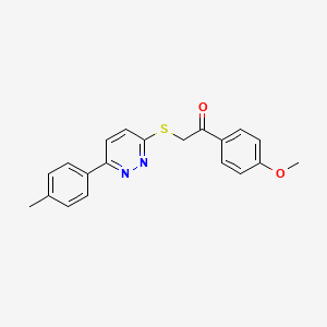 molecular formula C20H18N2O2S B2643067 1-(4-Methoxyphenyl)-2-((6-(p-tolyl)pyridazin-3-yl)thio)ethanone CAS No. 872694-72-9