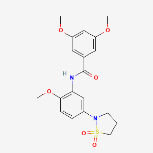molecular formula C19H22N2O6S B2643089 N-(5-(1,1-dioxidoisothiazolidin-2-yl)-2-methoxyphenyl)-3,5-dimethoxybenzamide CAS No. 1005305-10-1