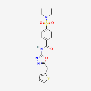 4-(N,N-diethylsulfamoyl)-N-(5-(thiophen-2-ylmethyl)-1,3,4-oxadiazol-2-yl)benzamide